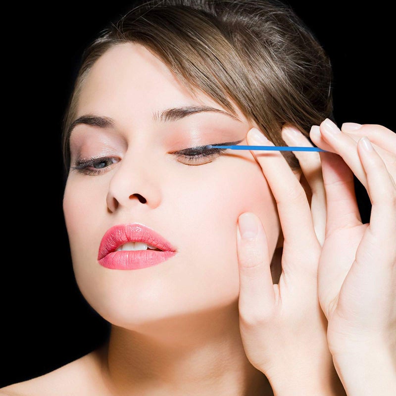 Cuttte 500PCS Disposable Micro Swabs for Eyelash Extension, Micro Applicators Eyelash Swabs for Makeup Application Blue (Head Diameter: 2.5mm) - Image 3